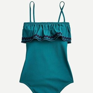 Jcrew Bandeau one piece with rickrack